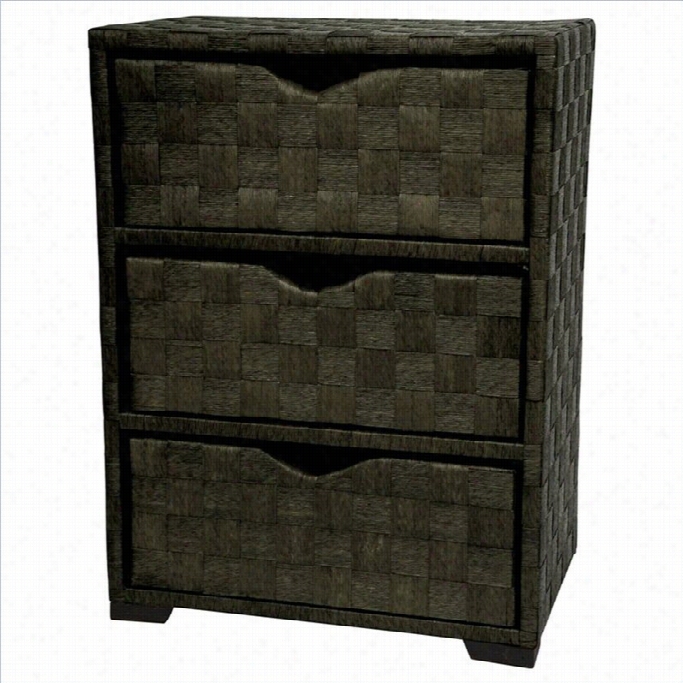 Oriental Furniture 3 Drawer Cheest In Black
