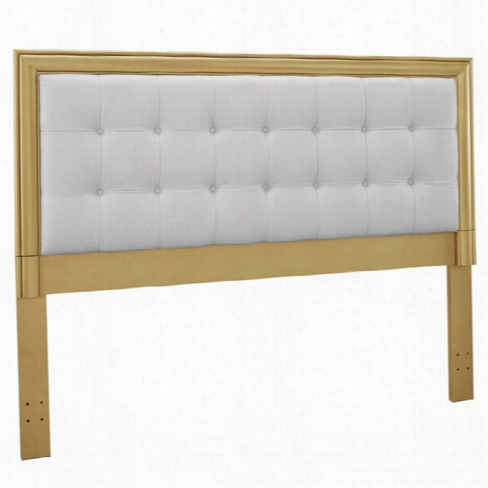 Pri Upholstered Metal Framme Headboard In Gold-full-queen