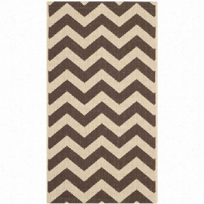 Safavieh Courtyard Dark Brown Indoor Outdoor Rug - Runner 2'7 X 5'