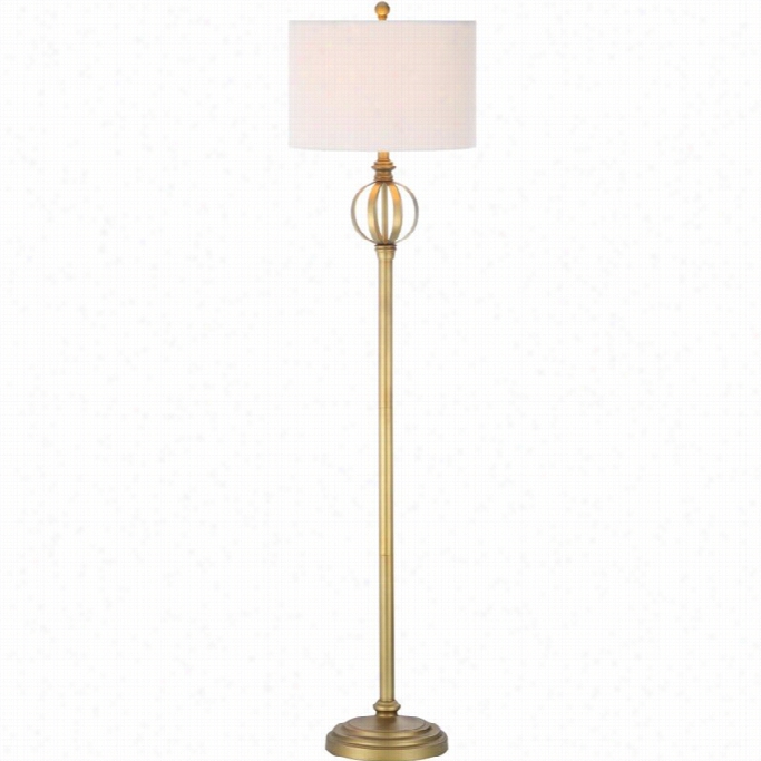 Safaveh Garden Sphere Floor Lamp In Gold And White