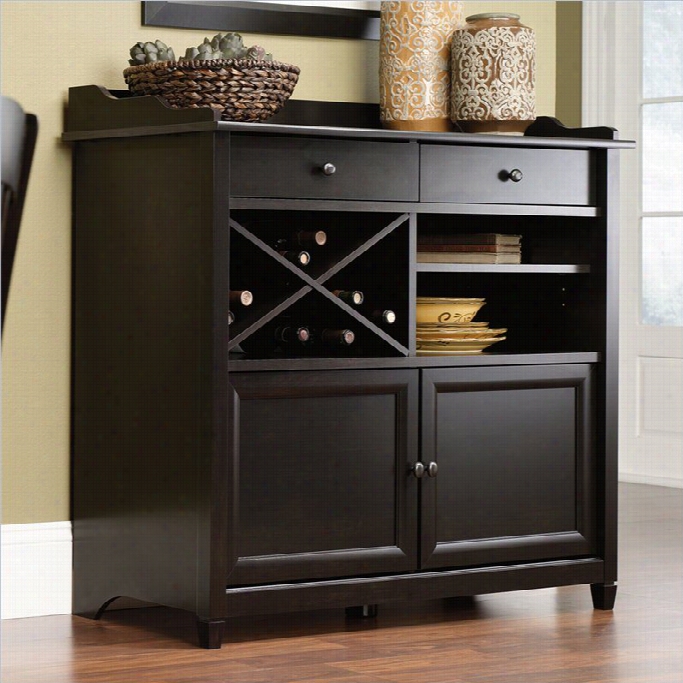 Sauder Edge Water Sideboard In Estate Black