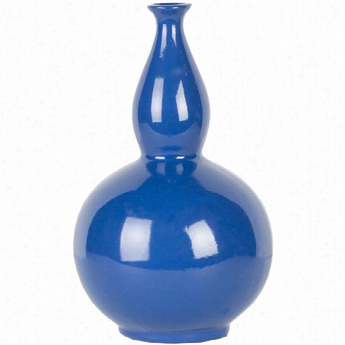 Surya Anteros 18 X 10.75 Ceramic Vase In  Glossy Blue