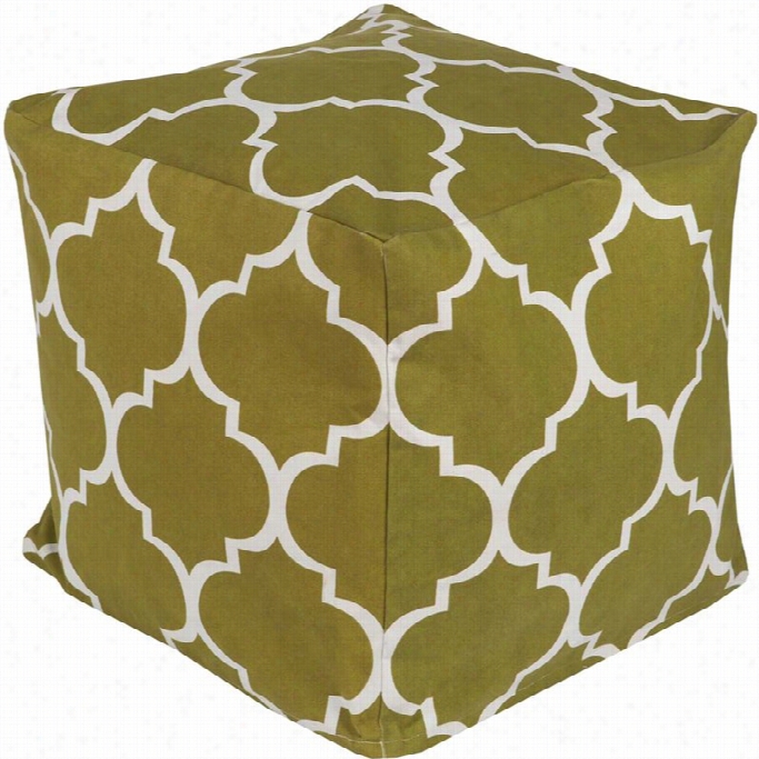 Surya Playhouse Cotton Cube Pouf Ottoman In Olive