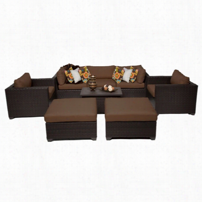 Tkc Belle 8 Piece Outdoor Wicker Sofa Set In Cocoa