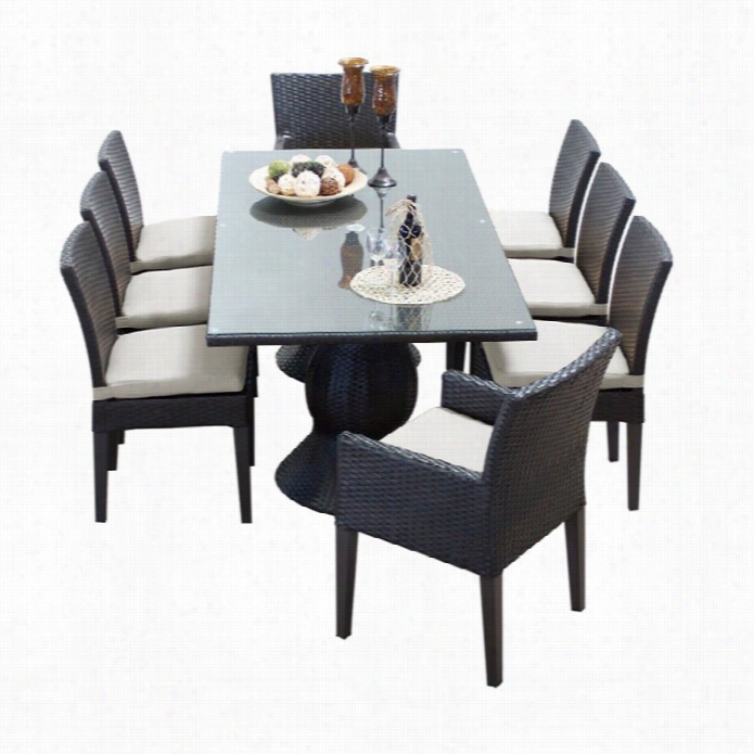 Tk C Napa 9 Piece Wicker Patio Dining Set In Beige