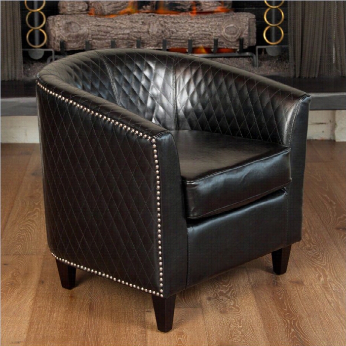 Trent Home Leather Lounge Barrel Chai In Black