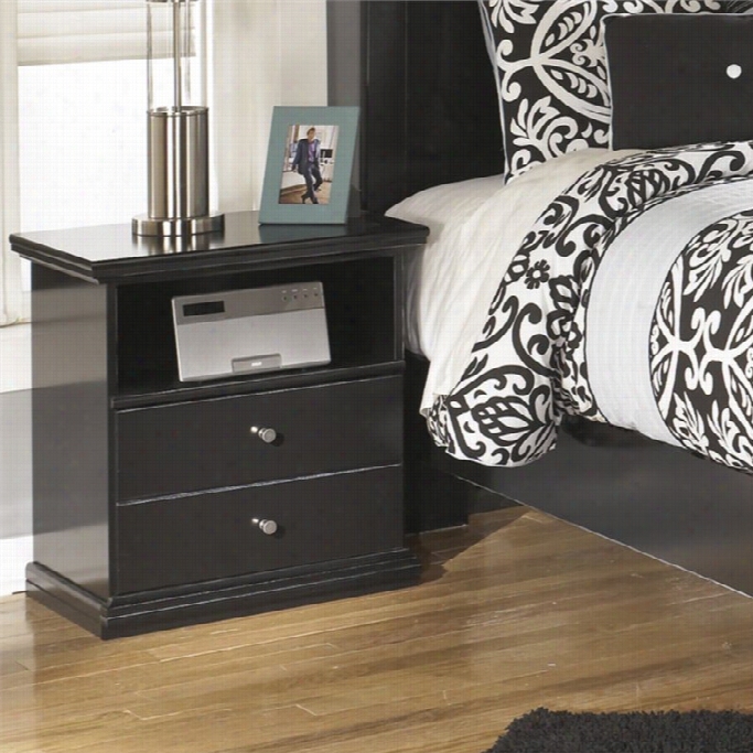 Ashley Marobel 1 Drawer Wood Nightstand In Black