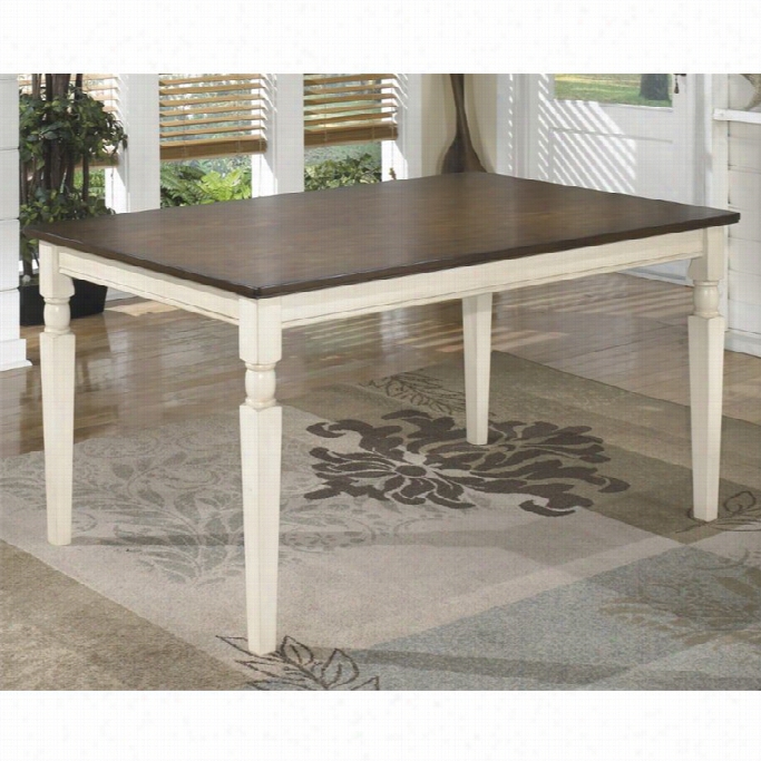 Ashley Whitesburg Rectangular Dining Table In Brown And Cottage W Hite