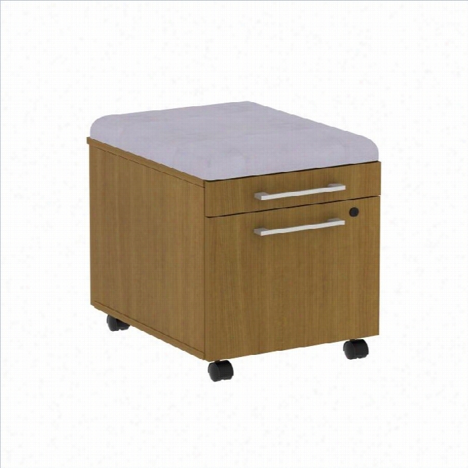 Bush Bbf 300 Series Mobile Pedestal In Modern Cherry And Morning Dew