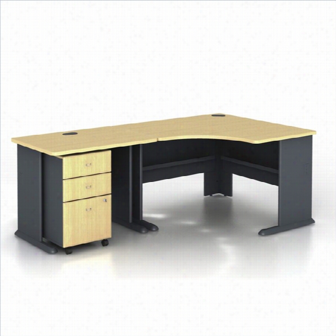 Bush Bbf Series A 3-piece Corner Computer Desk In Beech