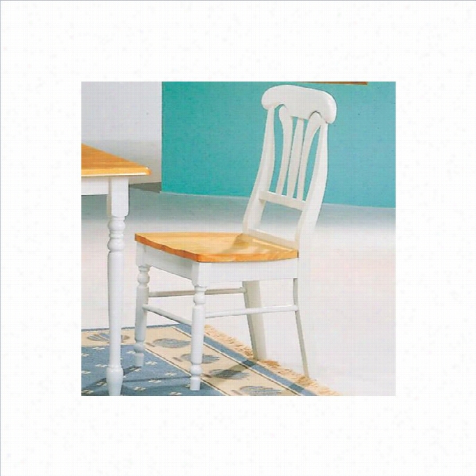 Coaster Damen Lyre Back Dining Chair I N War White And N Atural Finish