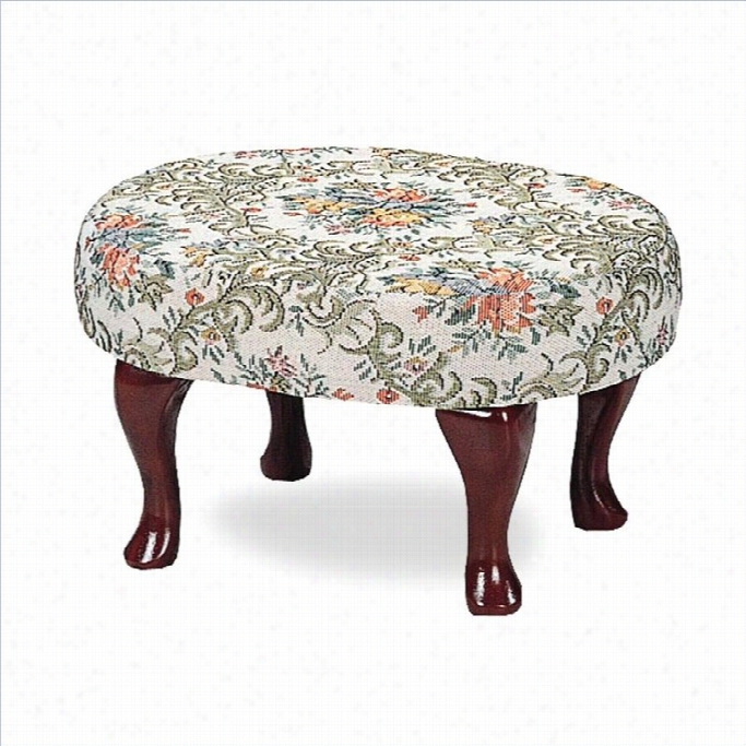 Coaster Foot Stool With Floral Fabric In Cherry