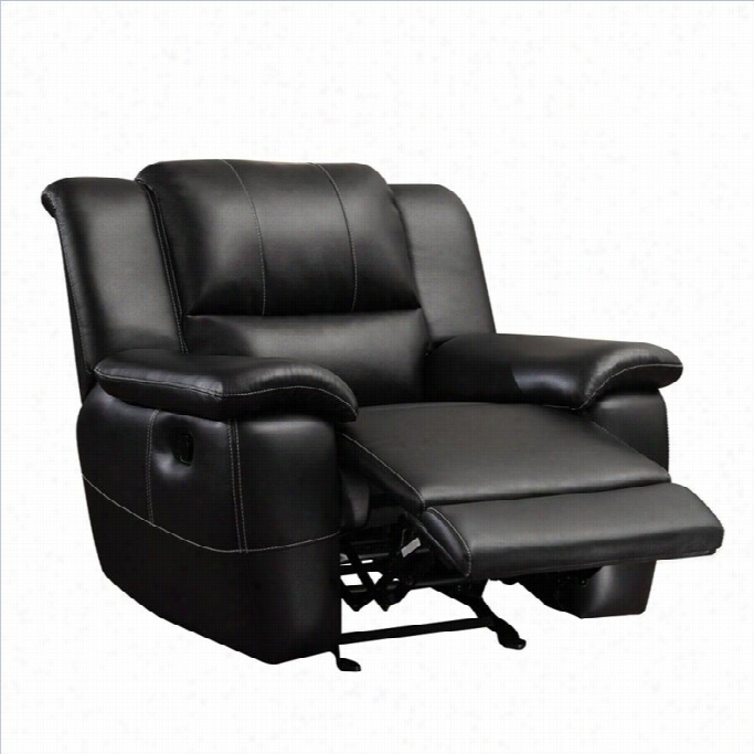 Coaster Lee Transitional Glider Leather Recliner In Black