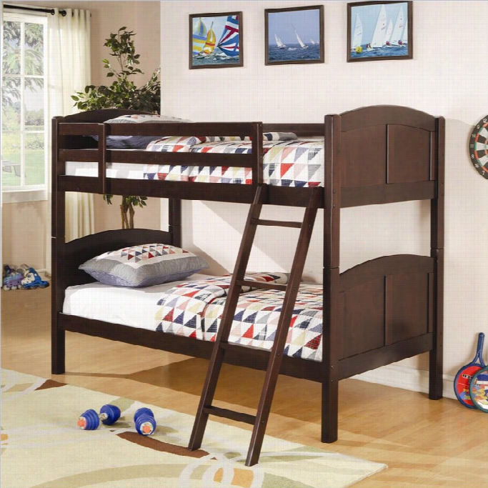 Coaster Twin Over Twin Bunk Bed In Cappuccino Finissh