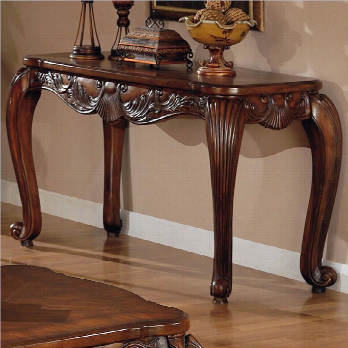 Coaster Venice Orally Transmitted  Sofa Table In Deep Brown Medium Wood Finish
