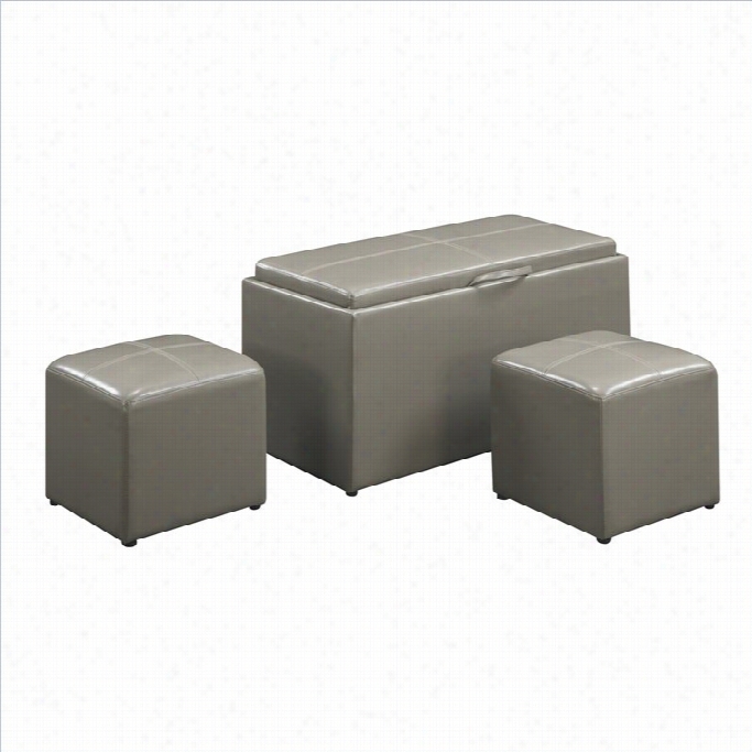 Convenience Concepts Desitns4comfort Sheridan Storage Bench In The Opinion Of 2side Ottomans - Grey