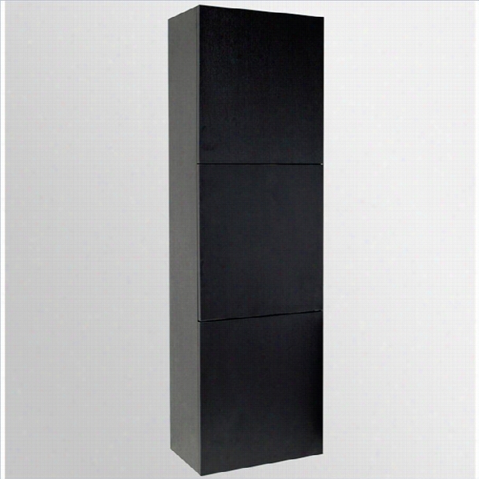 Fresca Senza Bathroom Linen Side Cabient Attending Comprehensive Storage Areas In Black