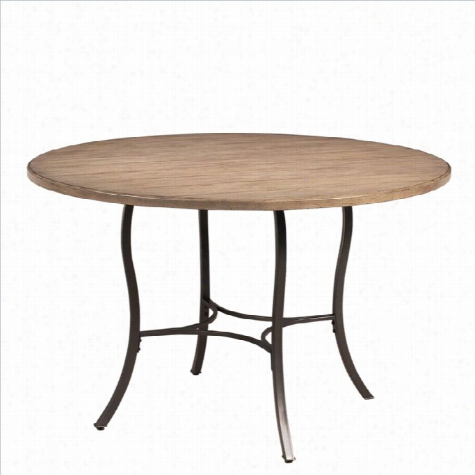 Hillsdale Charleston Round Metal Dining Table In Tan