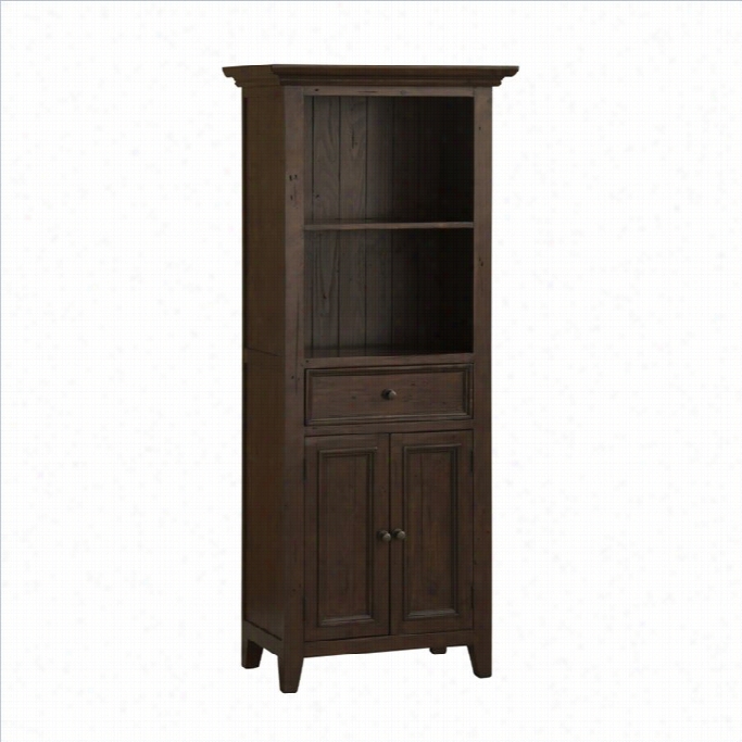 Hillsdale Tuscan Retreat Open Top Dipslay Cabinet In Simple Mahogany