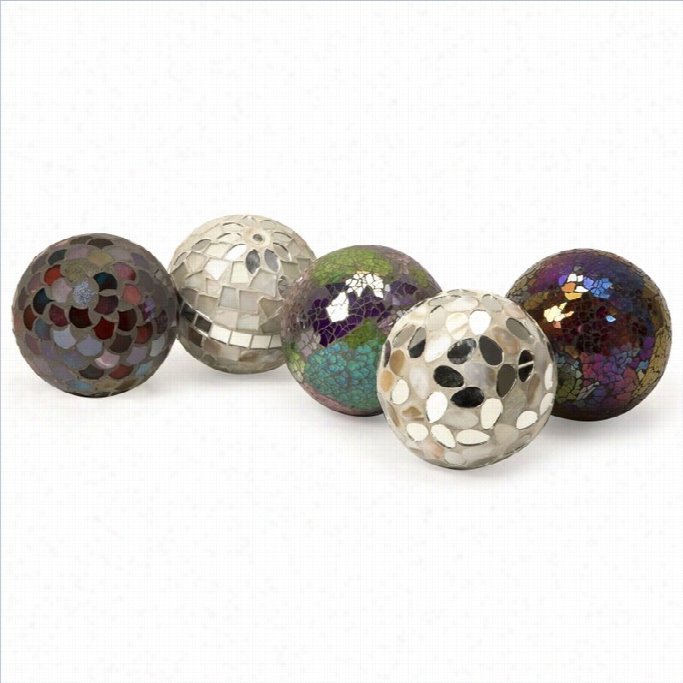 Imax Cofporation Abbot Mosaic Deco Balls (set Of  5)