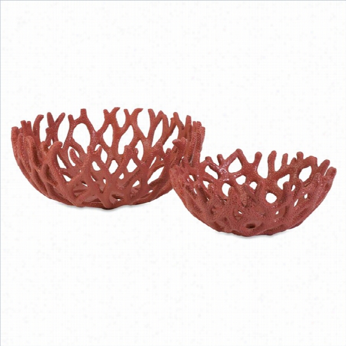 Imax  Corporation Carpacia Coral Bowl (set Of 2)