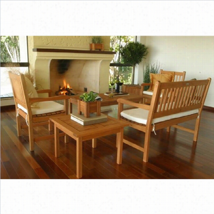 International Hhome  Miami Amazonia 5 Piece Milan Osofa Set In Brown