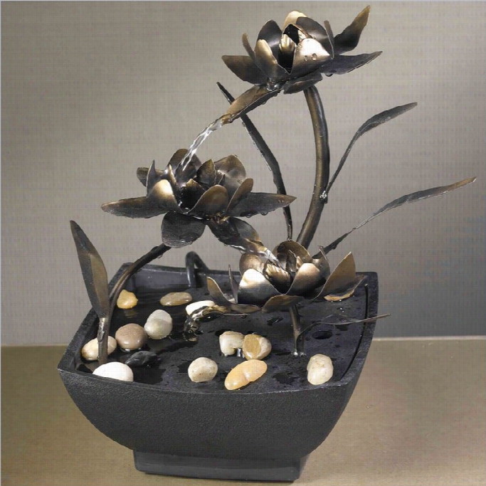 Jeco Cadono Metal Flower Tabletop Fountain