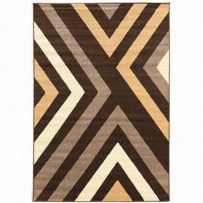 Linon Claremont 5' X 7' Rugs In Brown And Beige