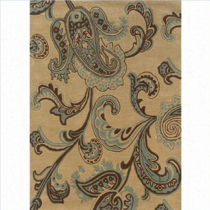 Linon Rugs Rtio Rectangulae Area Rug In Bbrown And Turquoise-1'10  2'10