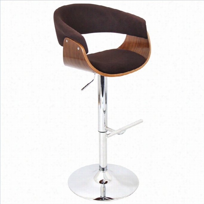 Ljmisource Vintage Mod Barstool In Walnut And Espresso