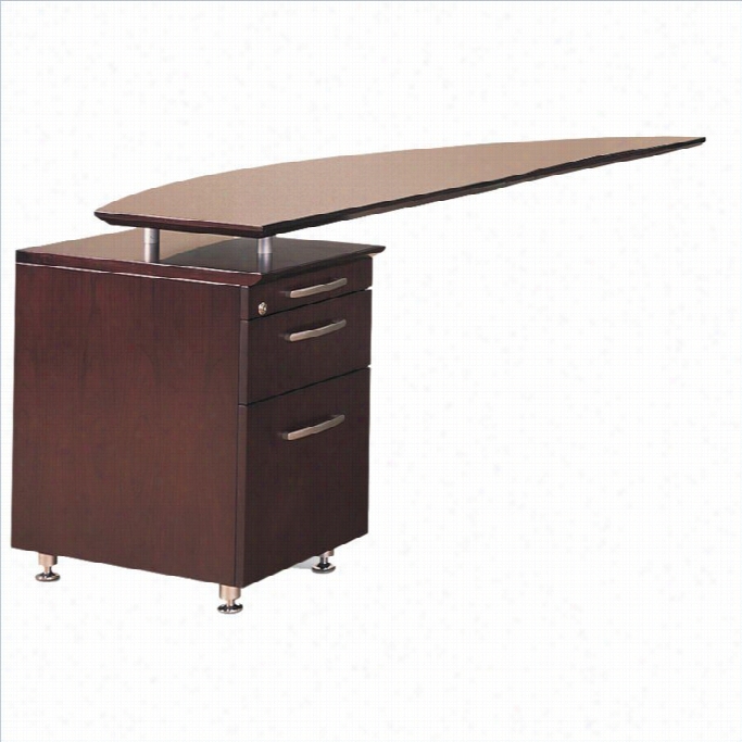 Mayline Napoli Cuvred Desk Left Return In Mahogany