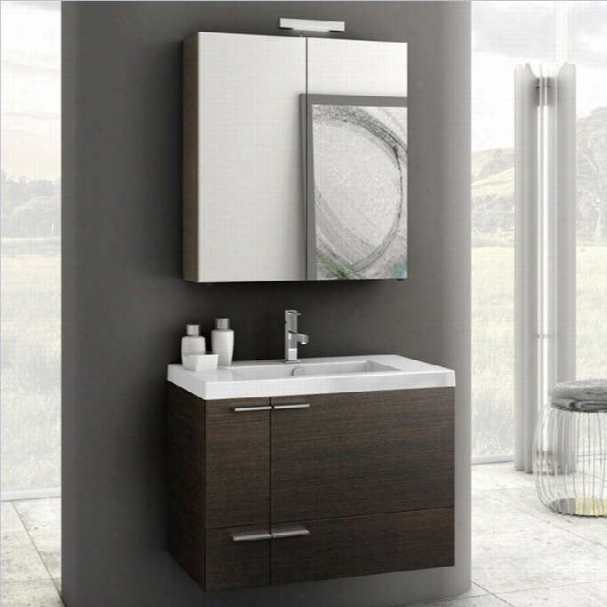 Nameek's Acf 32 Just Discovered Space 4 Piece Wall Mounted Bathrooom Vanity Set In Wenge