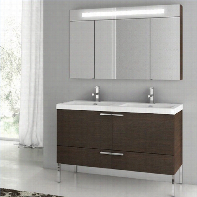 Nameek's Acf 47 New Space 4 Piece Standing Double Bathroom Vanity Set In Wenge