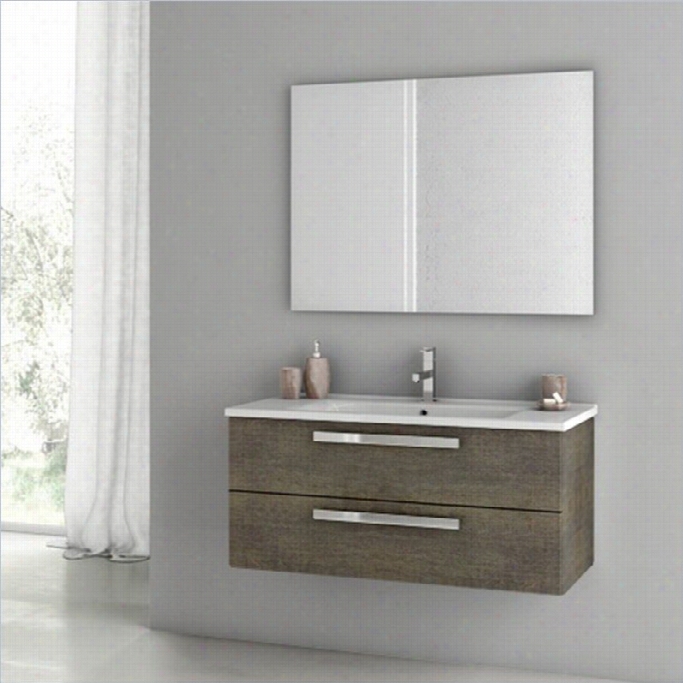 Nameek's Acf Dadila 38 Wall Mounted Bathroom Vanity Set In Grey Oak Senlis
