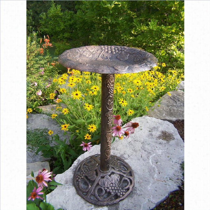 Oakland Living Vineyard Bird Bath In Antique Bronze