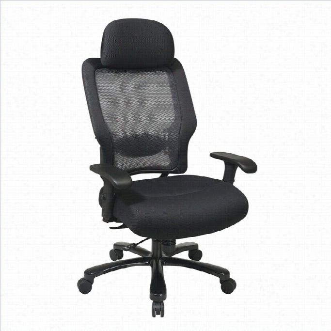 Office Star 63  Series Airgrid Again Adn Black Mesh Office Chair In Black