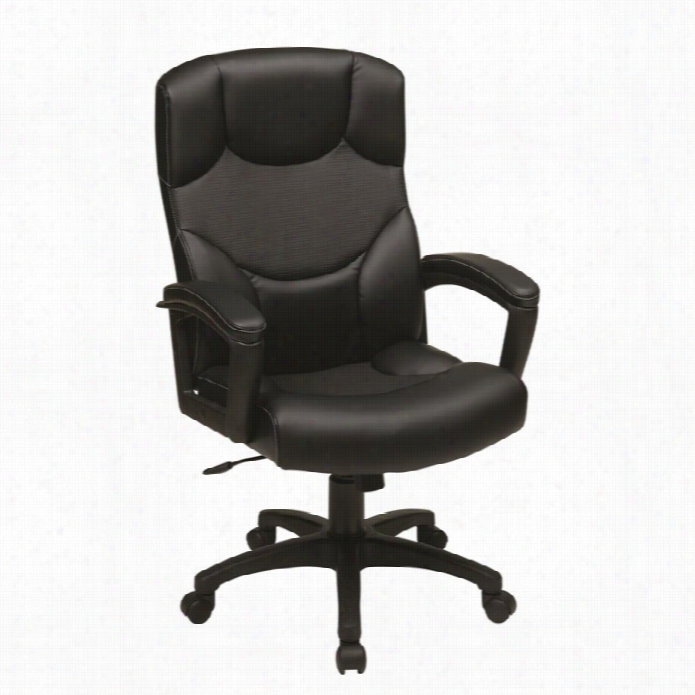 Office Star Spx Bonded Leathr Ofice Chair In Black