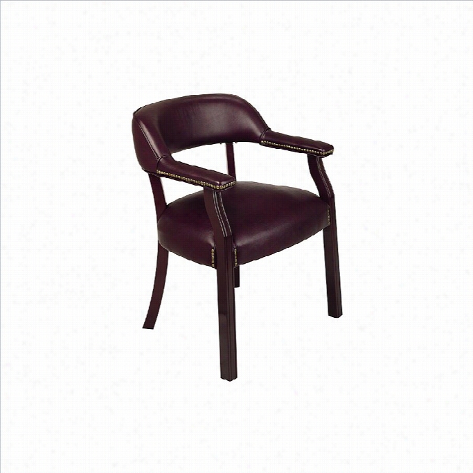 Office Star Traditional Guest Chair With Wrap Around Back In Oxblood