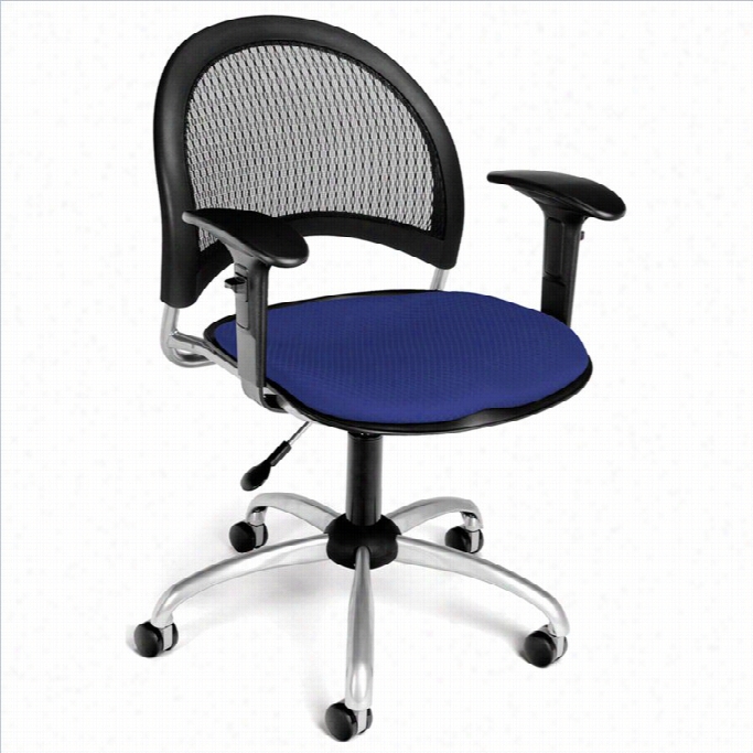 Ofm Moon Swivel Office Hcair With Weapons In Royal Blue