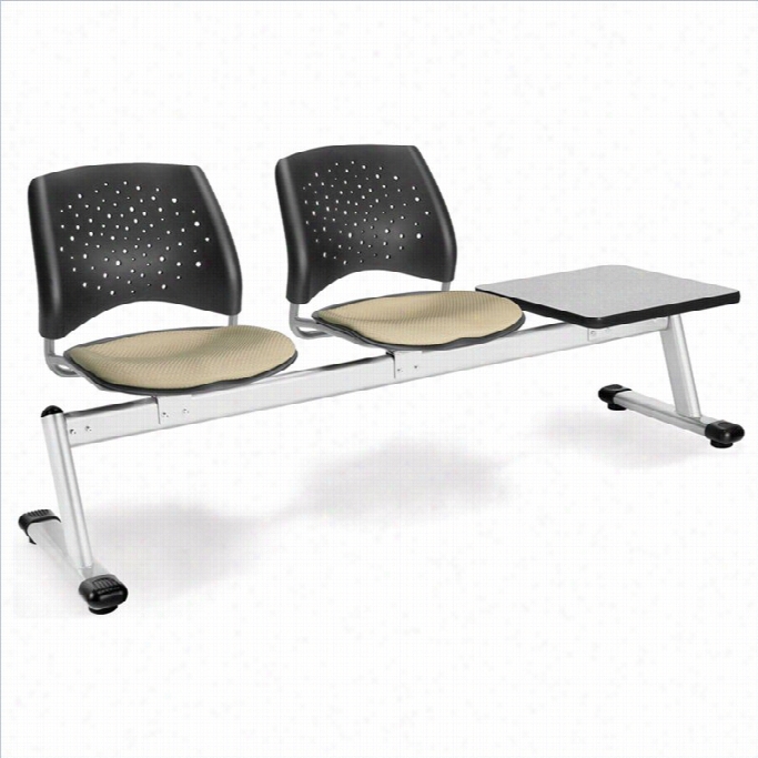 Ofm Star Beam Seating With  2seats And Table In Khaii And Gray