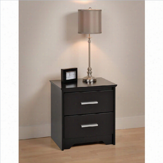 Prepac Coal Harbor 2 Drawer Nightstand In Black Finish