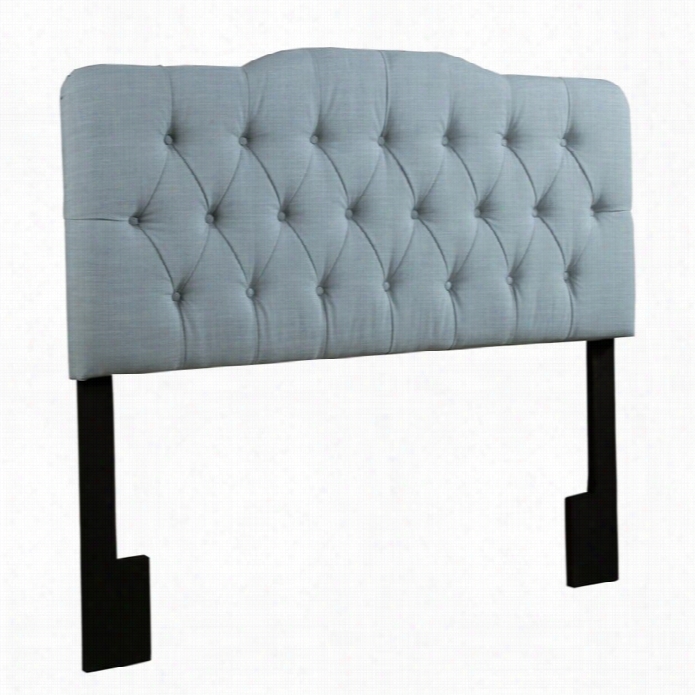 Pri Fabric Upholsered Soft Shape Headboard In Light Blue-queen