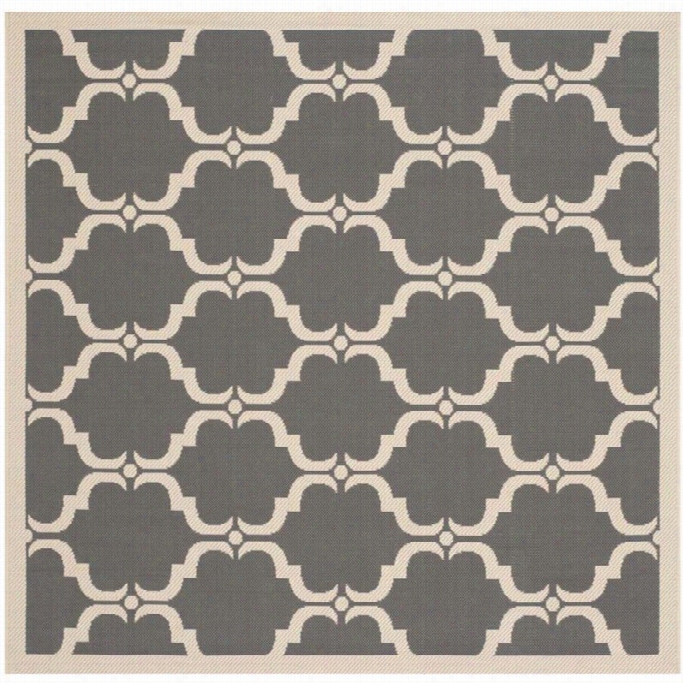 Safavieh Cour Tyard Anthracite Nidoor Ou Tdoor Rug - Square 5'