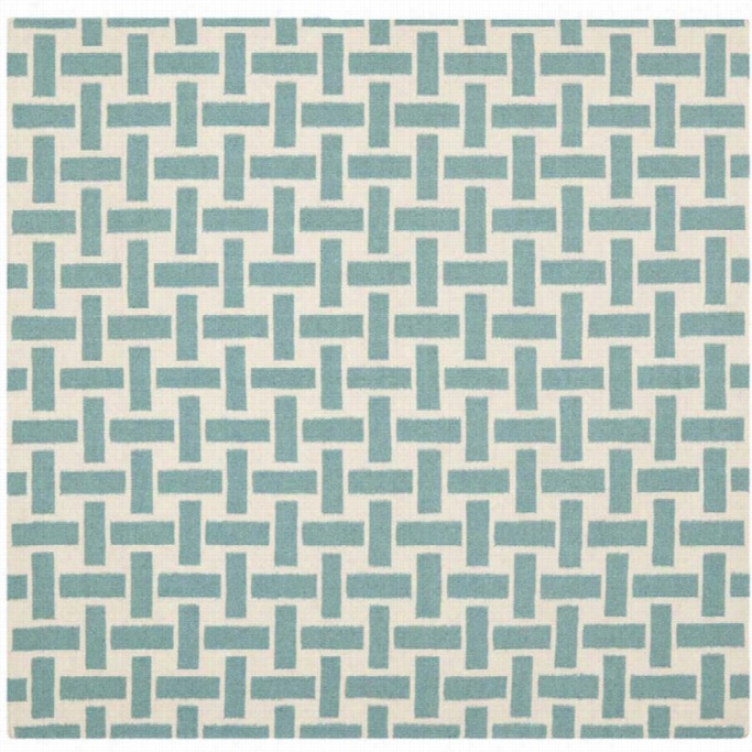 Safavieh Dhurries Turquoise Contemporary Rug - Square 8'