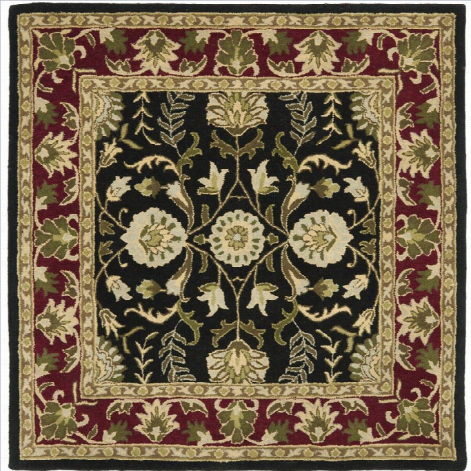 Safavieh Heritage Square Rug In Black / Red