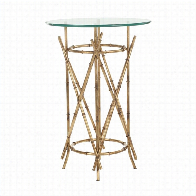 Safavieh Julia Iron Snd Glass Antique Accent Table In Gold