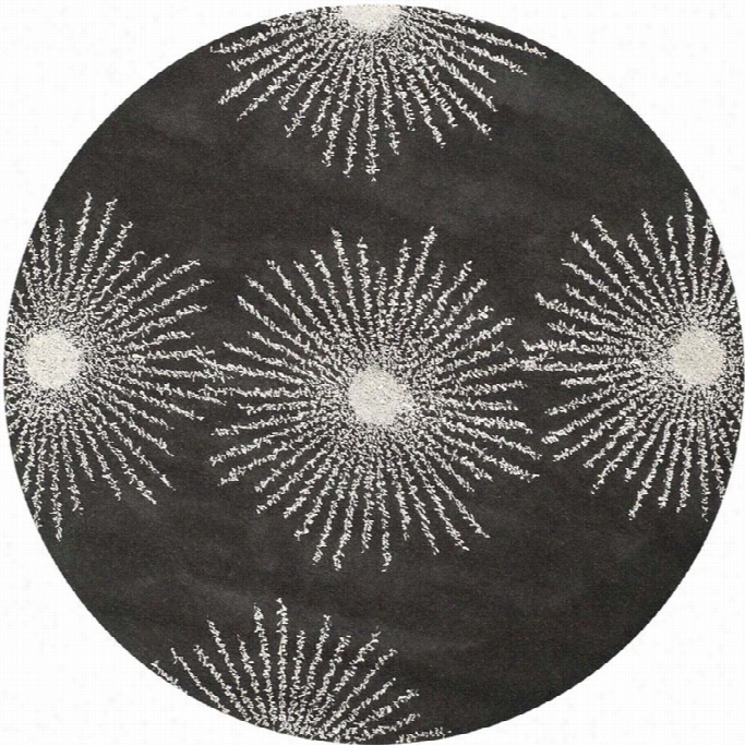 Safavieh  Soho Round Rug In Charcoal  / Ivory