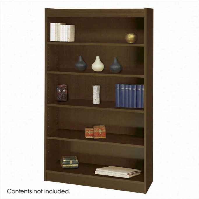 Safco Workspace 60h Five Shelf Square-edge Bookcase In Wqlnut