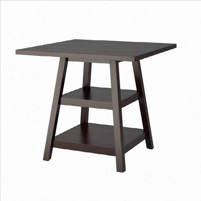 Soanx Corliving  Bistro 36 Counter Height Cap Puccin O Dining Table With Shelves