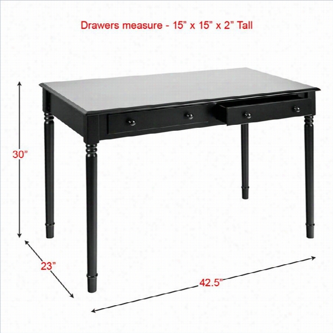 Southern Entwrprises Parker 2-drawer Wriing Deesk In Satin Black